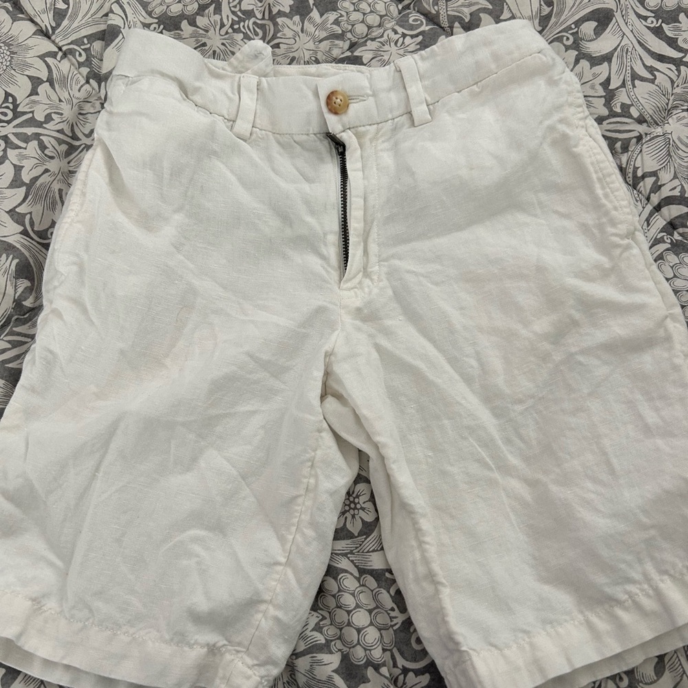 Polo by Ralph Lauren White linen adjustable waist Flat Front Shorts